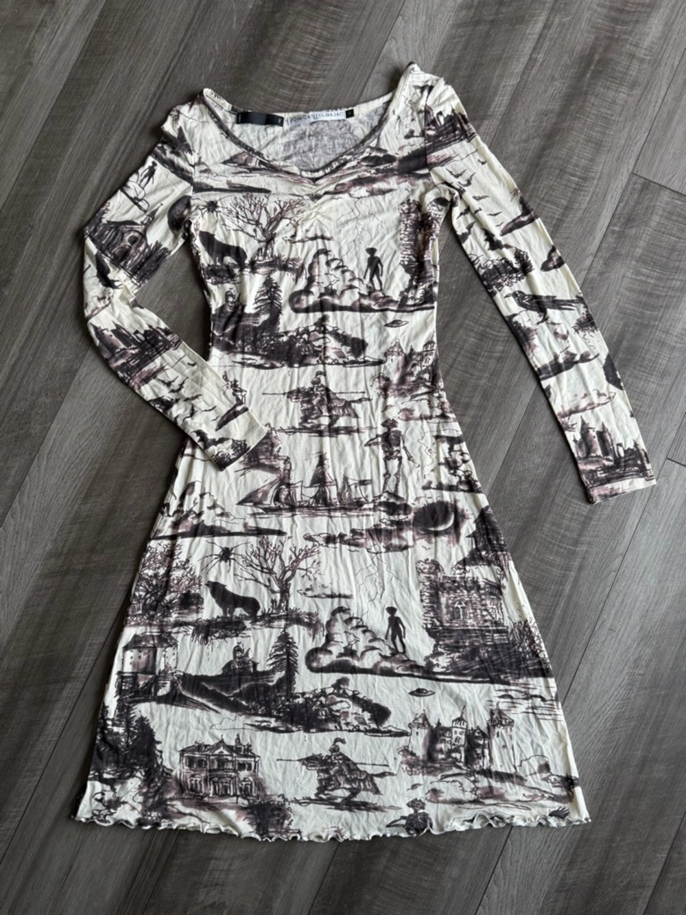 JC de Castelbajac Gothica Dress Horror Acedemia Stretch Women’s Sz 38 Romantic